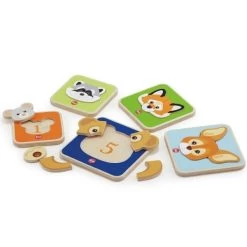 5 Puzzles En Bois à Compter évolutifs 'Amis De La Forêt' 20 Pièces Sevi 1831 - Jouets En Bois