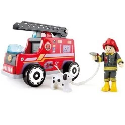 Camion De Pompiers En Bois Grande Echelle Hape- Jouets En Bois
