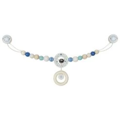 Chaîne De Poussette En Bois Etoile Bleu Clair Heimess® - Accessoire Bébé Bio