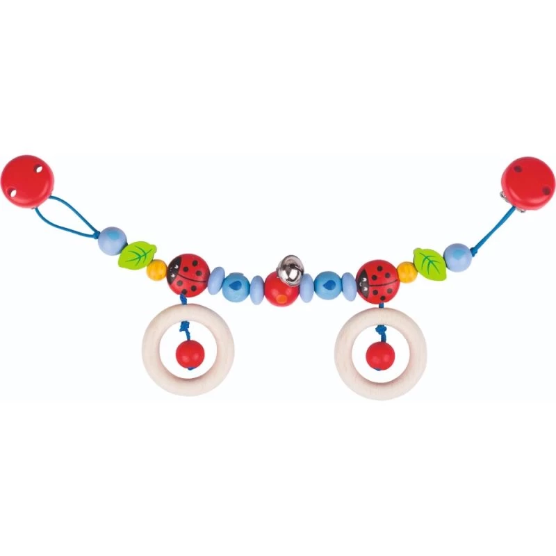 Chaîne De Poussette En Bois à Clips Coccinelles Heimess® - Accessoire Bébé Bio