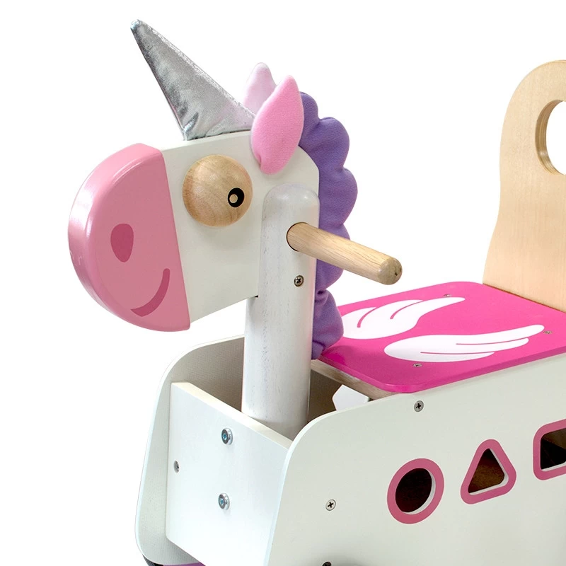 Chariot De Marche En Bois 4 En 1 Licorne à Bascule I'm Toy® - Chariot Bébé – Image 3