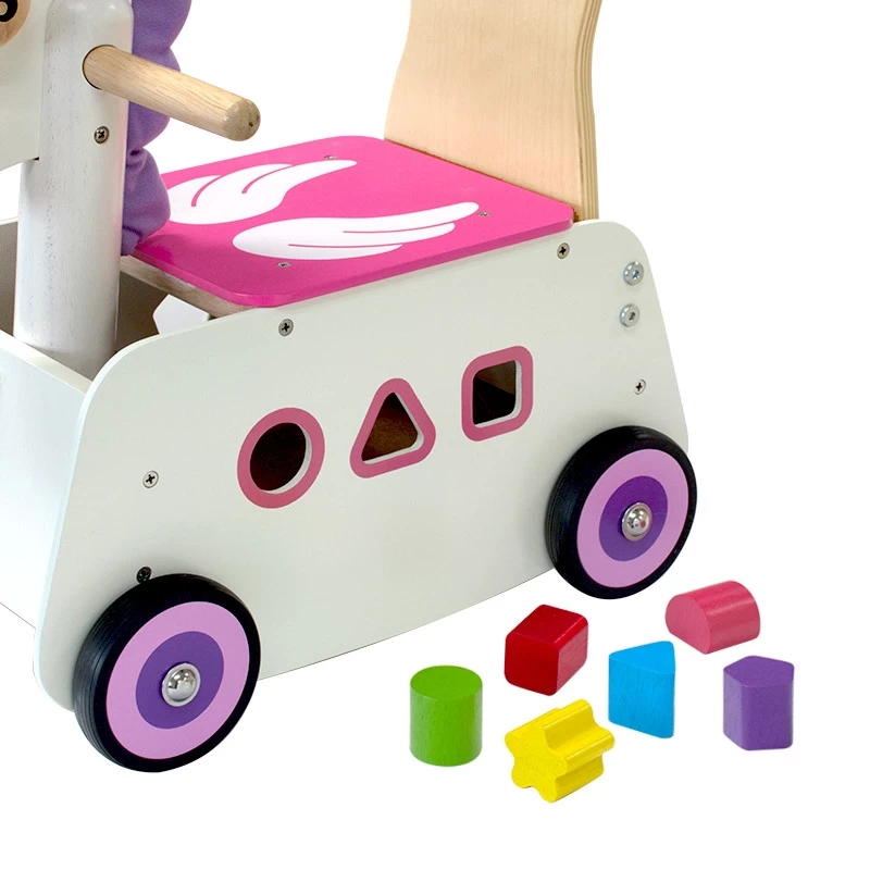 Chariot De Marche En Bois 4 En 1 Licorne à Bascule I'm Toy® - Chariot Bébé – Image 4