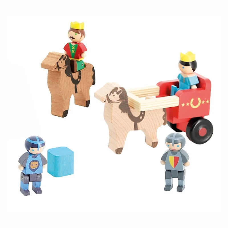 Figurines En Bois Coffret Roi, Reine Et Chevaliers Jeujura | Ref: 8278 - Jouets Ecologiques – Image 2