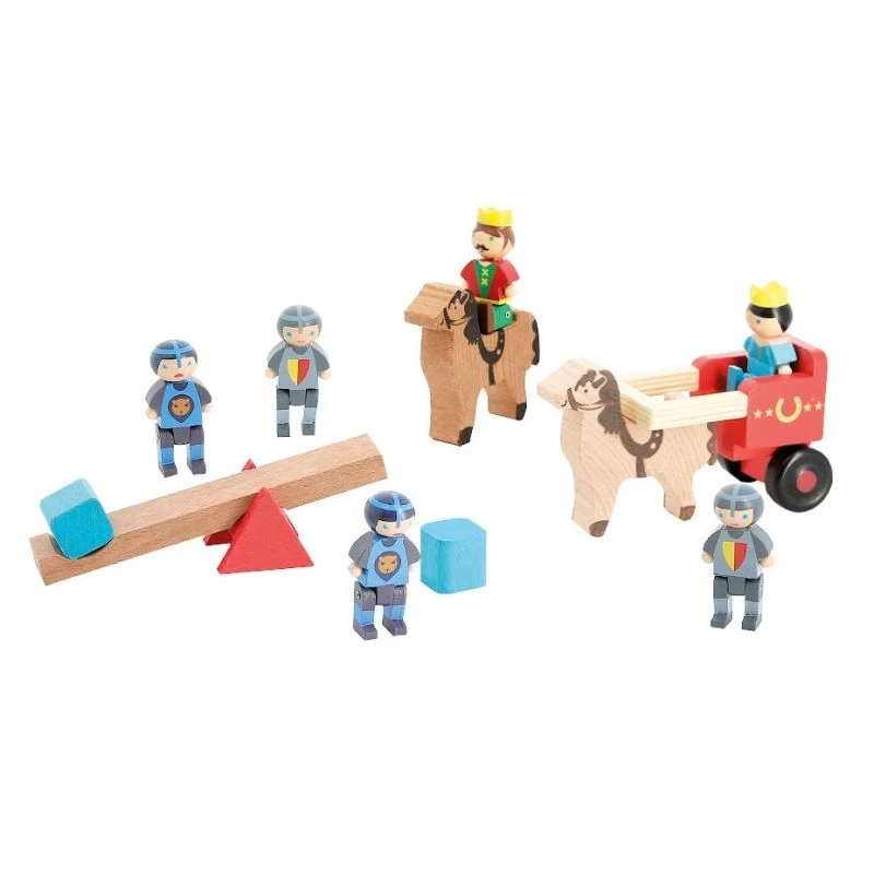 Figurines En Bois Coffret Roi, Reine Et Chevaliers Jeujura | Ref: 8278 - Jouets Ecologiques – Image 3