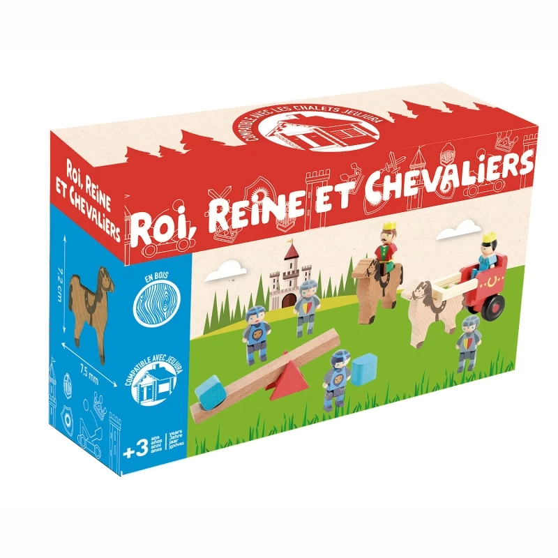 Figurines En Bois Coffret Roi, Reine Et Chevaliers Jeujura | Ref: 8278 - Jouets Ecologiques – Image 5