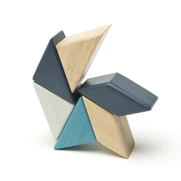 Cubes En Bois Magnétiques Tegu® Prism Pocket Pouch Bleus - Jouets En Bois – Image 2