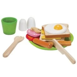 Jouet Dinette Assiette Petit Déjeuner Plantoys® 'PlanWood'- Jouet Cuisine En Bois