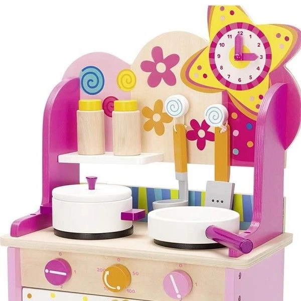 Dinette Cuisine En Bois Rose Susibelle Goki - Jouets En Bois – Image 2