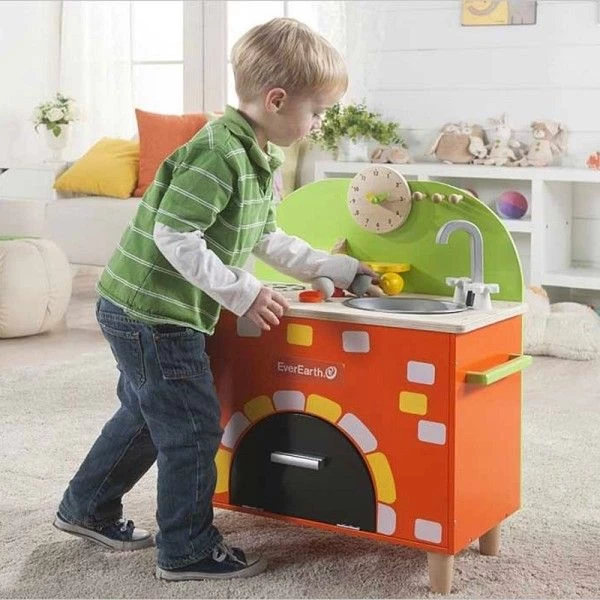 Dinette En Bois Cuisine Four En Briques EverEarth® - Jouets Bois – Image 3