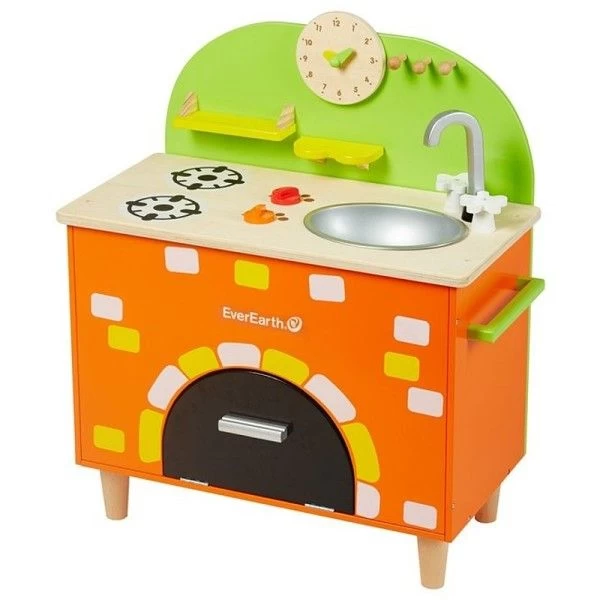 Dinette En Bois Cuisine Four En Briques EverEarth® - Jouets Bois