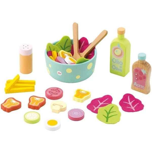 Dinette En Bois Set 33 Pièces 'Salade Chef Pastelles'Sevi 1831 - Jouets Dinette