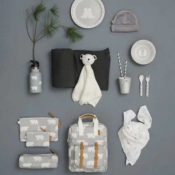 Doudou Bébé Coton Bio Point Mousse GOTS Ours Polaire 33cm Fresk®- Doudou Bio – Image 2