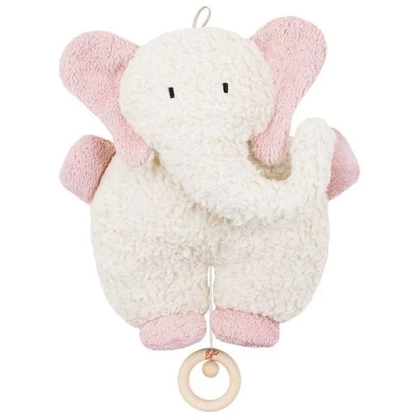 Doudou Boite à Musique éléphant Rose Coton Hypoallergenique27 Cm - Doudou Efie