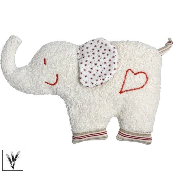Doudou Bouillotte Eléphant 30 Cm Coton Bio Epeautre Efie® - Doudou Bio Naturel Efie