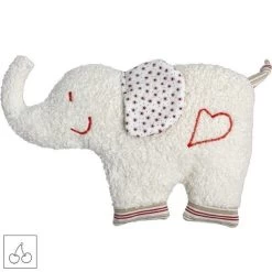 Doudou Bouillotte Efie Noyaux De Cerise Éléphant 30 Cm - Coton Bio Naturel