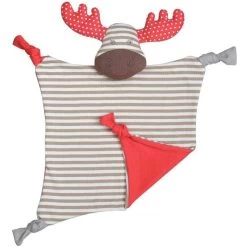 Doudou Carré Plat Hochet Apple Park™ Élan 'Fanny' Coton Bio 30cm - Organic Farm Buddies™