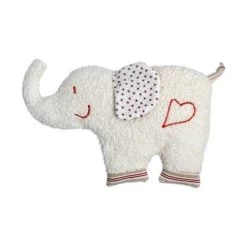 Doudou Hochet Efie Elephant Coloré 20 Cm Coton Bio Organique- Doudou Bio Naturel