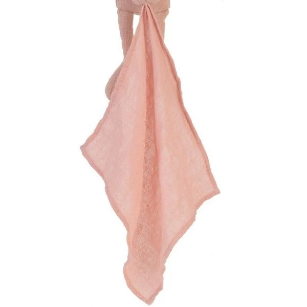 Doudou Lange Lapin Richie Vieux Rose En Lin 37 Cm Happy Horse® - Doudou – Image 3