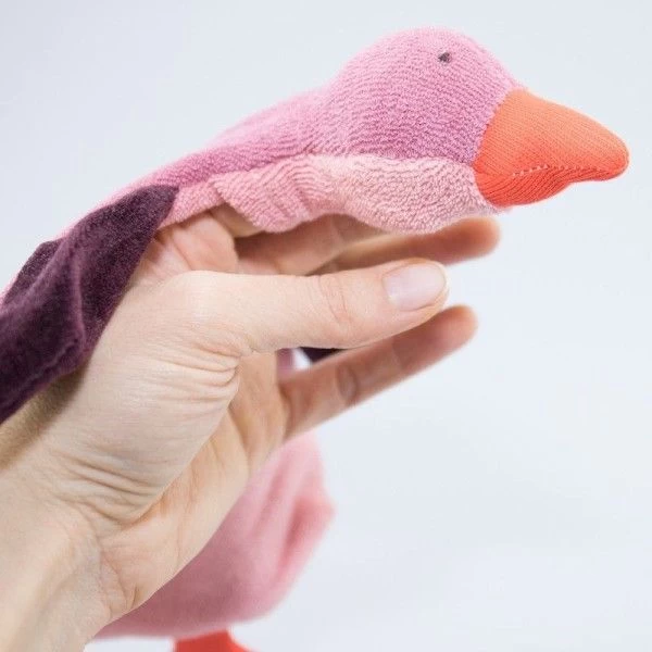 Doudou Marionnette à Doigt Oie Rosalie 30 Cm Nanchen Natur® Coton & Laine Bio- Jouet Bio – Image 5