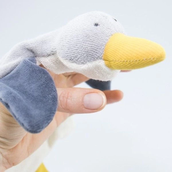 Doudou Marionnette à Doigt Oie Till 30 Cm Nanchen Natur® Coton & Laine Bio- Jouet Bio – Image 4