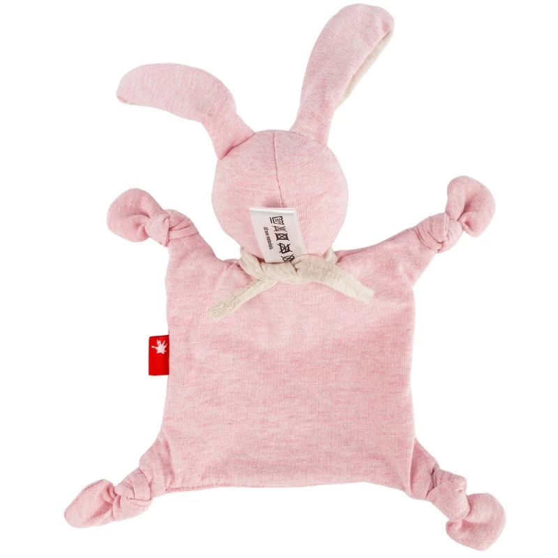 Doudou Naissance Petit Lapin Rose Plat à Nœuds Jersey De Coton Bio Sigikid® 19 Cm - Doudou Bébé – Image 2