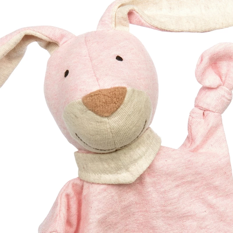 Doudou Naissance Petit Lapin Rose Plat à Nœuds Jersey De Coton Bio Sigikid® 19 Cm - Doudou Bébé – Image 3