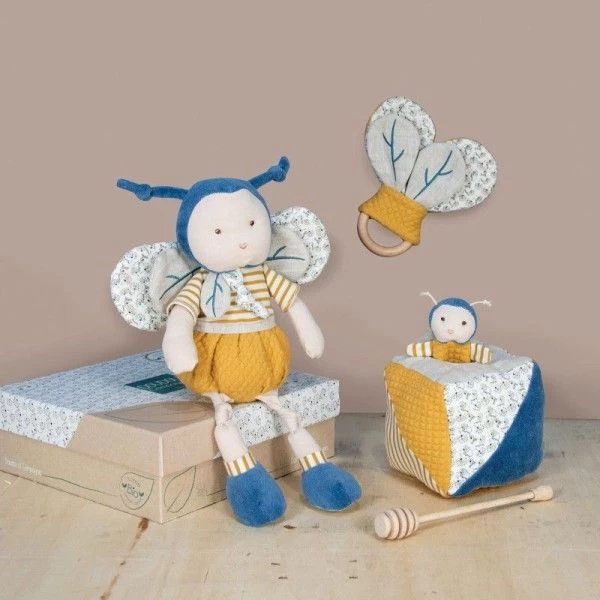 Doudou Peluche Pollen L'abeille 30cm Coton Bio Doudou Et Compagnie® - Doudou Bio Français – Image 4