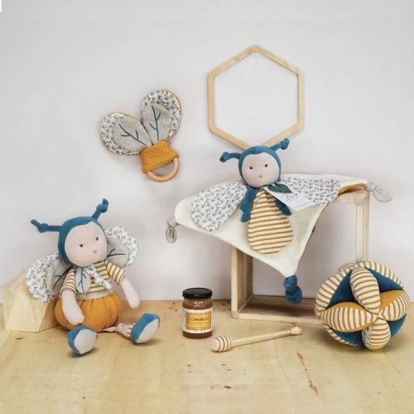 Doudou Peluche Pollen L'abeille 30cm Coton Bio Doudou Et Compagnie® - Doudou Bio Français – Image 5