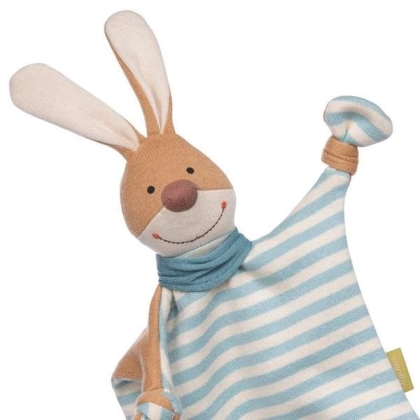 Doudou Plat à Nœuds Sigikid® Lapin Pantin Jersey Marinière Green 28 Cm - Peluche Lapin – Image 3