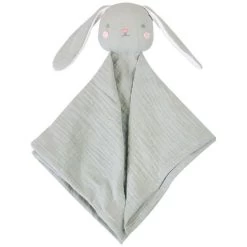 Doudou Plat Carré Lange Mousseline De Coton Bio Lapin Albetta® 35cm - Lange Doudou