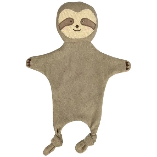 Doudou Plat éponge De Coton Bio Paresseux 35cm Albetta® - Doudou Rondelets