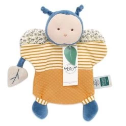 Doudou Plat Marionnette Pollen L'abeille 25cm Coton Bio Doudou Et Compagnie® - Doudou Bio Français