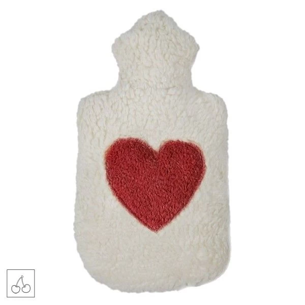 Efie Bouillotte Noyaux Cerises Broderie Coeur 32 Cm - Bouillotte Efie Vegan