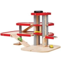 Grand Garage Parking 3 Niveaux Petites Voitures PlanCity Plantoys® - Jouet En Bois