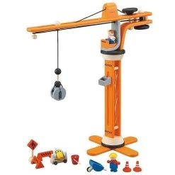 Grue De Chantier PlanToys - Jouet En Bois