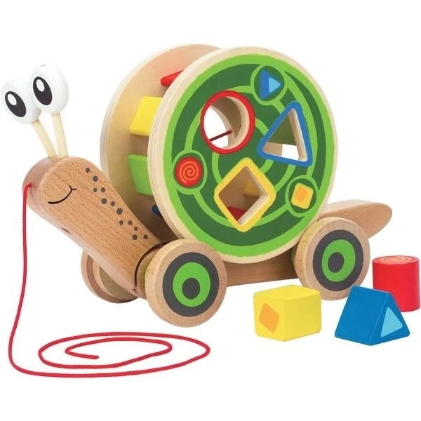 Jouet à Tirer Escargot Roulant Avec Jeu De Formes Hape®- Jouets Bois
