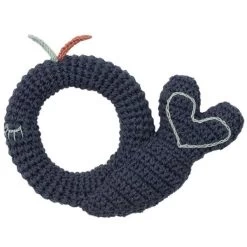 Hochet Au Crochet Hoppa® Baleine Coton Naturel - Hochets Bébé