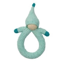 Hochet Au Crochet Hoppa® Poupée Bleu Coton - Hochets Bébé