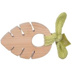 Hochet Bois Et Coton Bio Sigikid® Feuille 11 Cm - Hochet Bois Coton Bio