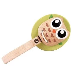 Hochet Bois EverEarth® Arbre Hibou Clap Clap - Jouets En Bois