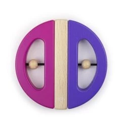 Hochet En Bois Magnétique Tegu® Papillon Violet & Rose - Jouets En Bois