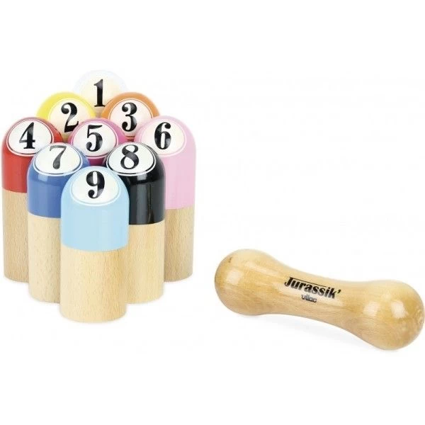 Jeu En Bois 9 Quilles Finlandaise 'Jurassik' Vilac® - Jouets En Bois France