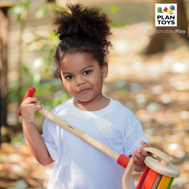 Jouet Canne à Pousser Bébé Plantoys Marche & Roule - Jouet En Bois – Image 2