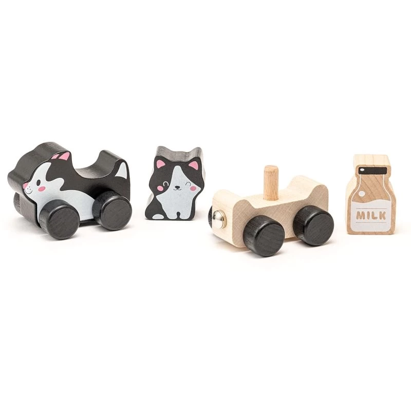Jouet à Pousser Chat Et Chaton Malins Cubika® - Jouets En Bois – Image 3