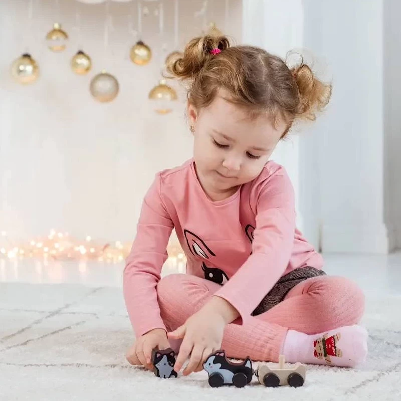 Jouet à Pousser Chat Et Chaton Malins Cubika® - Jouets En Bois – Image 4