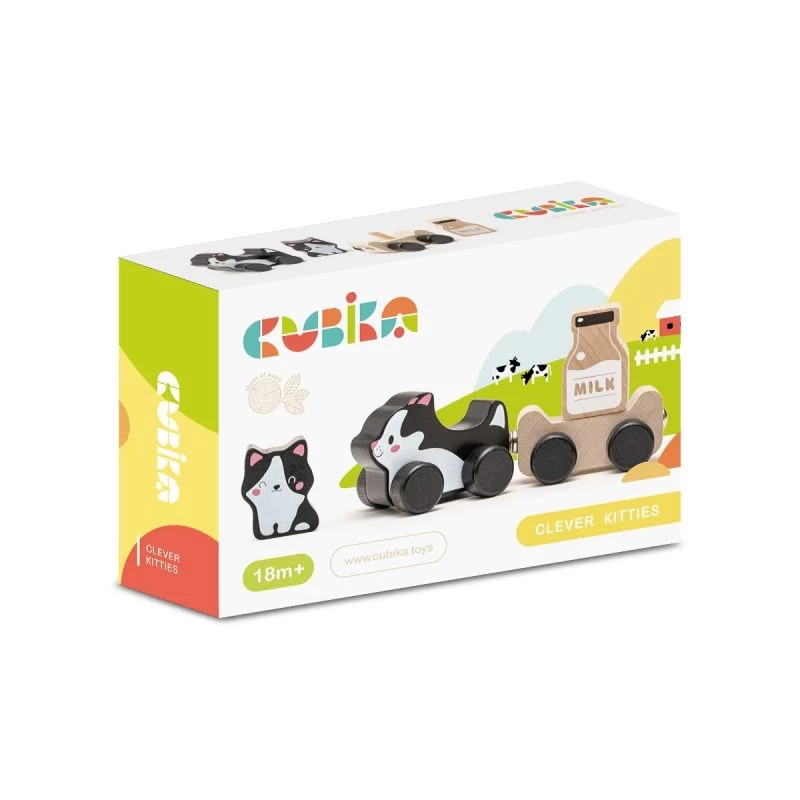 Jouet à Pousser Chat Et Chaton Malins Cubika® - Jouets En Bois – Image 5