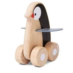 Jouet à Pousser En Bois 'Pingouin Roulant' Plantoys®- Jouet En Bois 12 Mois