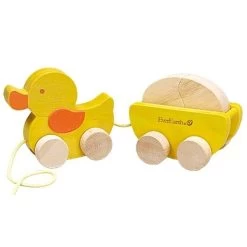 Jouet à Trainer Canard Et Son Oeuf EverEarth - Jouets Bois