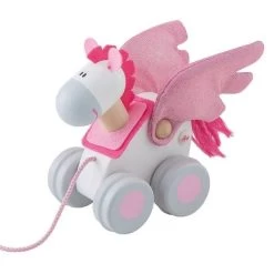 Jouet à Trainer Cheval Pegase Rose & Blanc Sevi 1831 - Jouets Bois