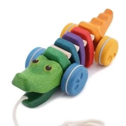 Jouet En Bois Planwood Alligator à Tirer Arc-en-ciel 22cm Plantoys® - Jouet Enfants